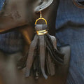 Midnight – Black Denim & Gold Wire Wrap Earrings