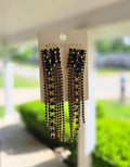 Black Bling Fringe Earrings