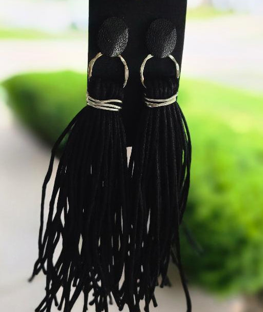 Black-out Fringe Earrings