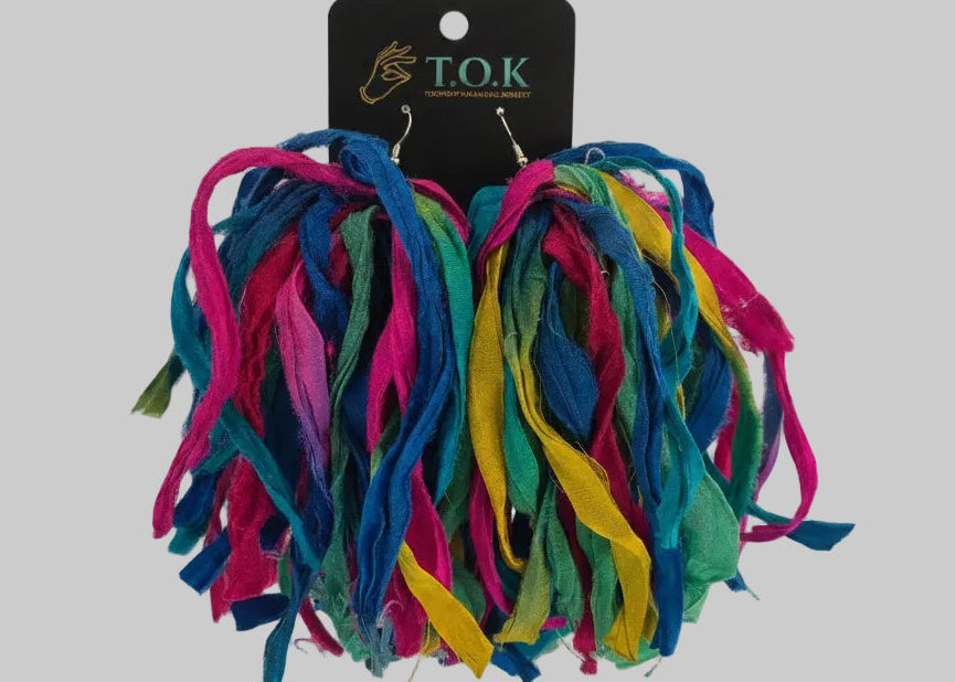 Rainbow Bright Fringe Earrings