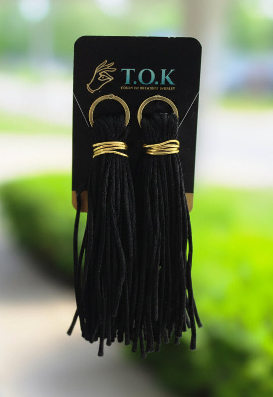 Classy Black Tassel Earrings
